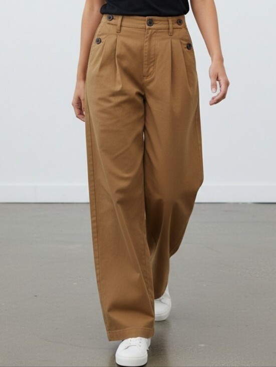 Madewell Pants - Madewell Harlow Wide-Leg High-Waist Pants in Brown 4P